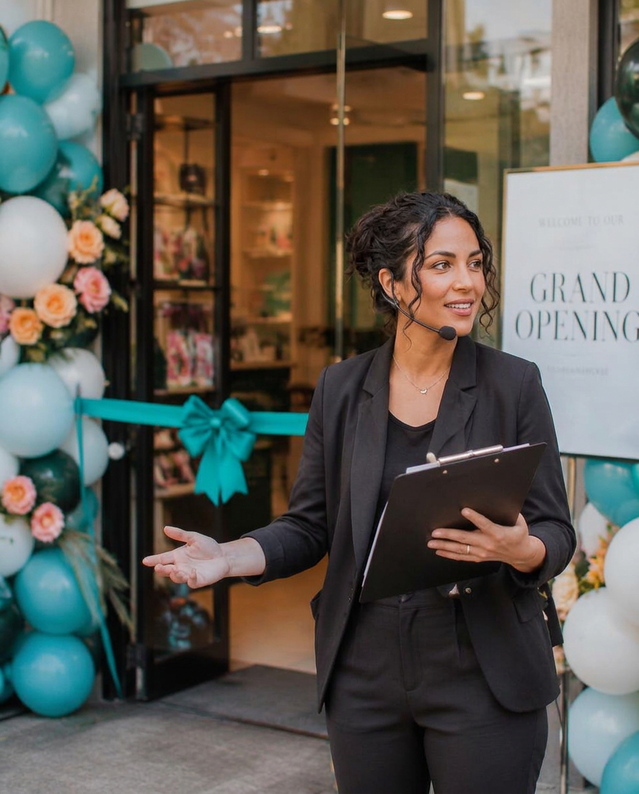 An event planner for their grand opening